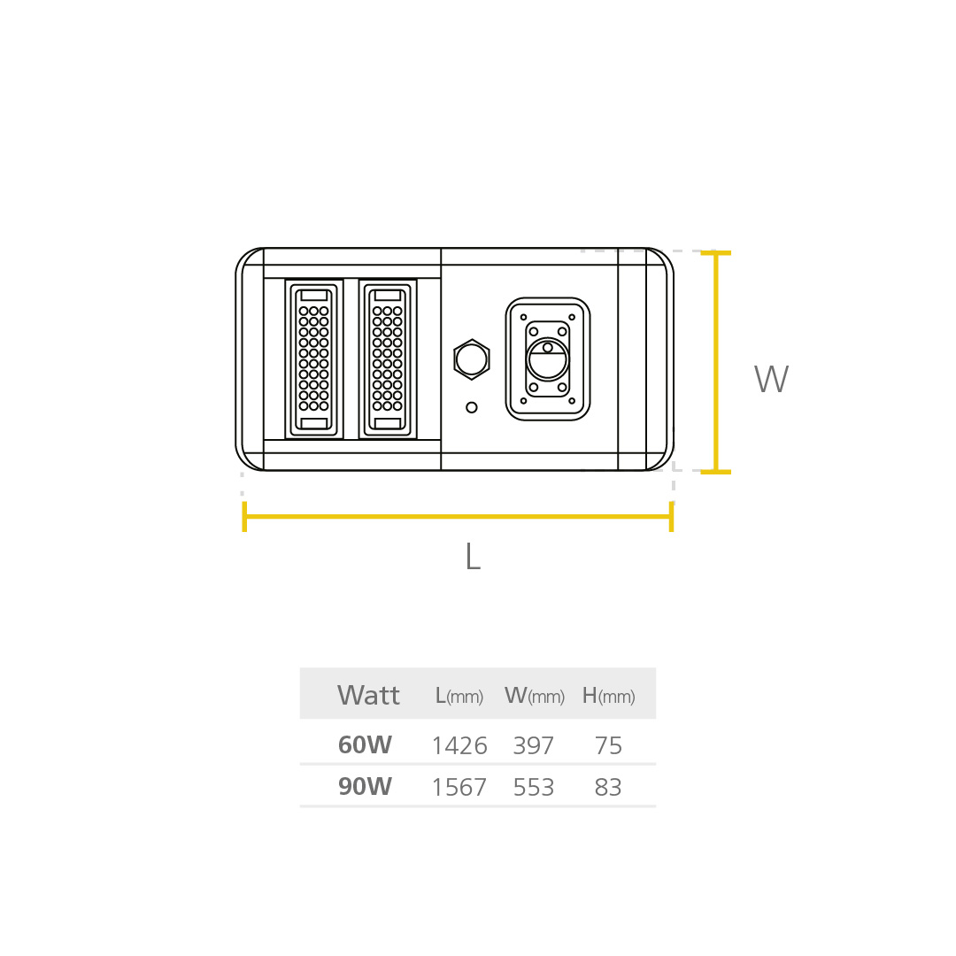Kit Solar Integrada S60 PRO Sin Sensor dimensiones