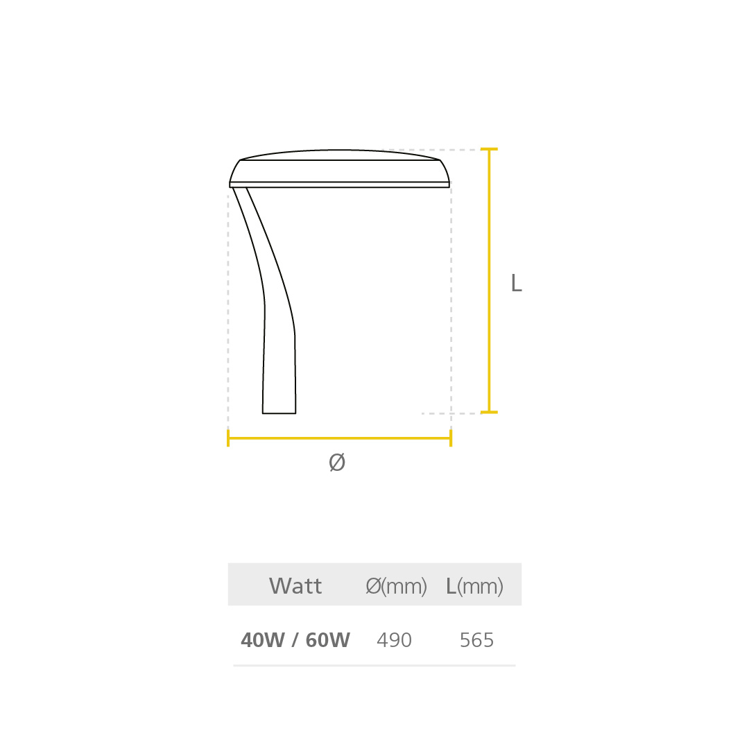 Led Street Light Epsilon dimensiones