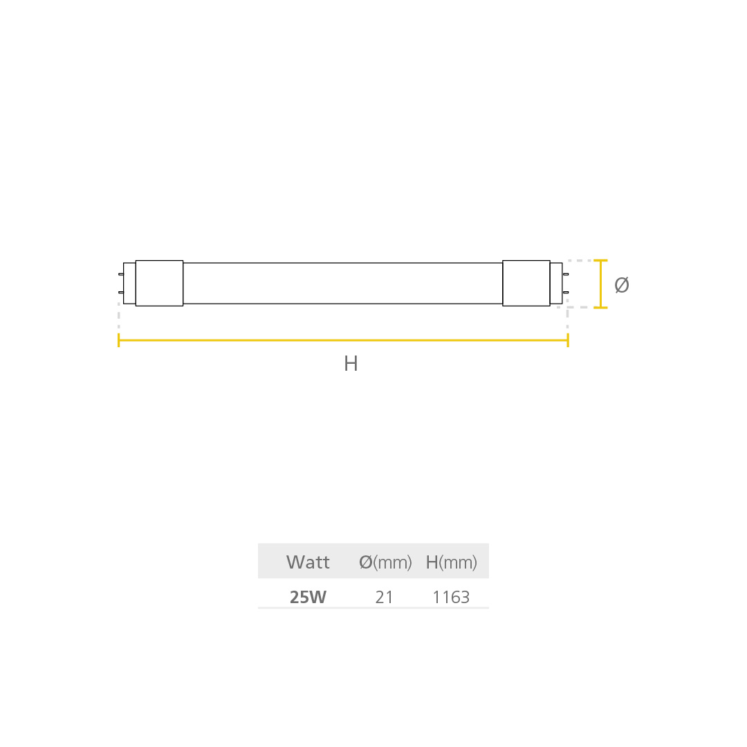 Led Tube T5 dimensiones